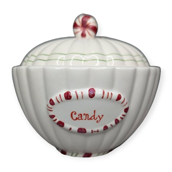 The White Barn Candle Co Candy Cane Ceramic Candle - Picture 1 of 12